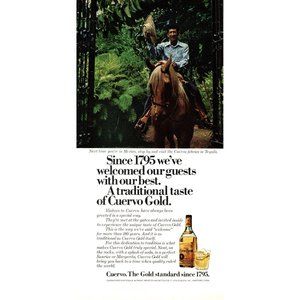 1979 Jose Cuervo Tequila Vintage Print Ad Mexico Man Horseback Wall Art Photo
